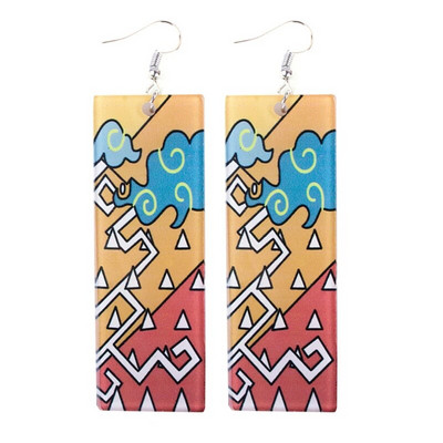 Mood Anime Deemon Kimetsu no Yaiba Blade of Ghost Kõrvarõngad Akrüülist Kõrvarõngad Naistele Meestele Ehted Aksessuaarid Kingitus