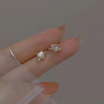 Par posrebrenih nakita za bušenje ušiju, romantičnih naušnica s cirkonskim cvijetom i leptirom za žene, djevojke, tinejdžerice, dodaci za nakit