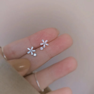 Par posrebrenih nakita za bušenje ušiju, romantičnih naušnica s cirkonskim cvijetom i leptirom za žene, djevojke, tinejdžerice, dodaci za nakit