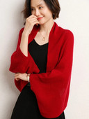 Šal sa šalom od 100% merino vune za žene Jesen Zima Meka topla vesta od kašmira čiste boje Ženska korejska modna majica