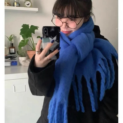 2022. gada cieta, bieza kašmira šalle sievietēm, liela vilnas sega Pashmina ziemas siltā šalle, kas apņem Bufanda sieviešu ar pušķu šallēm