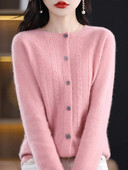 Jesen Zima 100% merino vuna Ženski kardigan O-izrez Twist cvjetić Kašmir pulover 2023. Korejska modna ženska odjeća Grace Top