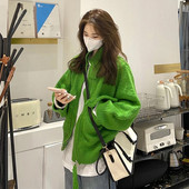 Harajuku pleteni kardigan Ženski vintage preveliki džemper kaput Ulična odjeća Korejska pletenina s džepnim zatvaračem Ležerne džemper jakne