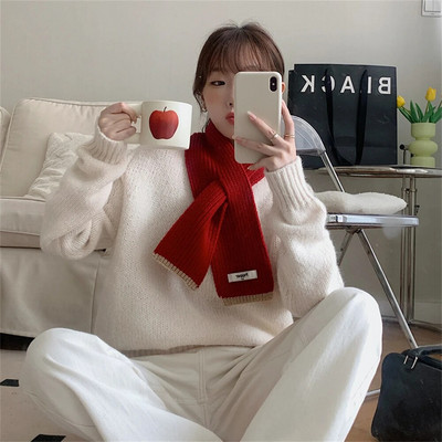 Divat kasmír sál női keresztben kötött sál Téli meleg gyapjú nyakkendő Koreai női nyakkendő Bufandas hangtompító Foulard