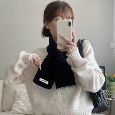 Divat kasmír sál női keresztben kötött sál Téli meleg gyapjú nyakkendő Koreai női nyakkendő Bufandas hangtompító Foulard