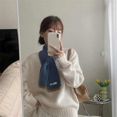 Divat kasmír sál női keresztben kötött sál Téli meleg gyapjú nyakkendő Koreai női nyakkendő Bufandas hangtompító Foulard