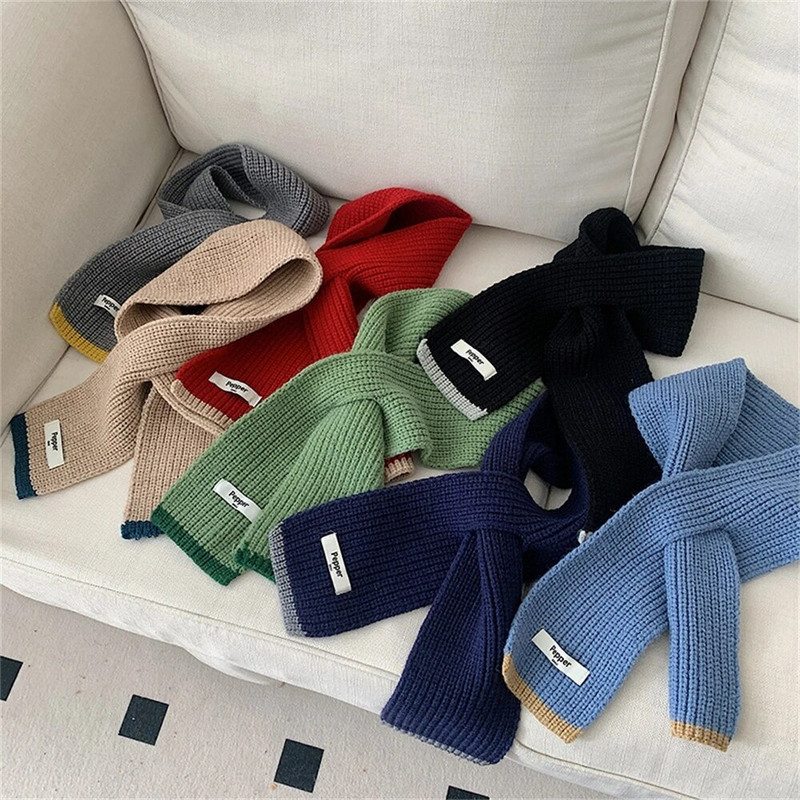 Divat kasmír sál női keresztben kötött sál Téli meleg gyapjú nyakkendő Koreai női nyakkendő Bufandas hangtompító Foulard