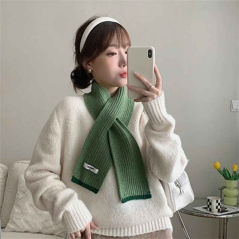 Divat kasmír sál női keresztben kötött sál Téli meleg gyapjú nyakkendő Koreai női nyakkendő Bufandas hangtompító Foulard