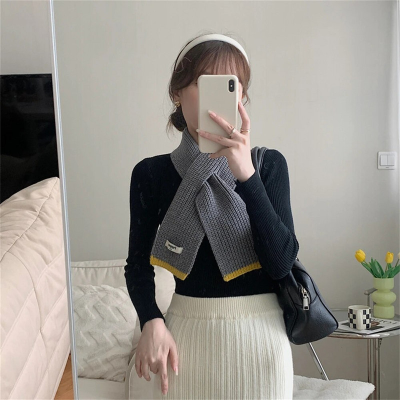 Divat kasmír sál női keresztben kötött sál Téli meleg gyapjú nyakkendő Koreai női nyakkendő Bufandas hangtompító Foulard