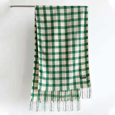 Modni karirani šal za 2023. za žene Debeli pašmina Zimski topli šal Umotavanje od kašmira Rese Pokrivač Rubni marama Pončo Stol