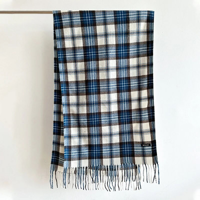 Modni karirani šal za 2023. za žene Debeli pašmina Zimski topli šal Umotavanje od kašmira Rese Pokrivač Rubni marama Pončo Stol