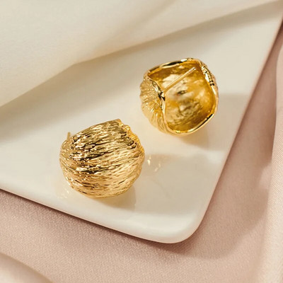 Ženske pozlaćene zdepaste naušnice u obliku kapljice od nehrđajućeg čelika, vintage sjajne, debele naušnice u obliku suze, naušnice, nakit