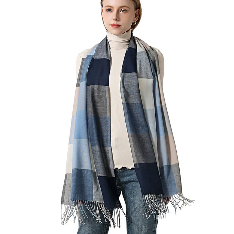 Ziemas šalle Plaids Garš Šalle Modes Galvassegas Sieviešu Šalles Bandana Hijab Pušķi Sieviešu Foulard Cotton Feeling Stoles