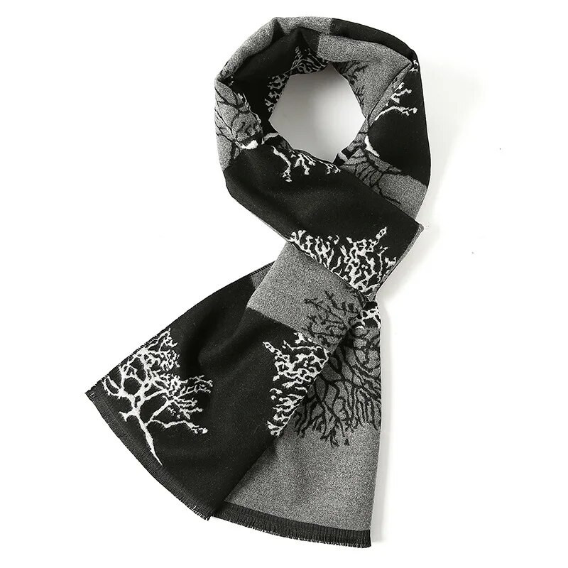 2022. gada jauns ziemas dizains Ziemassvētku eglīte Vīriešu kašmira šalle Luksusa zīmols Augstas kvalitātes silts kakla lakats Zīda vilnas šalles vīriešiem