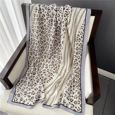 Pamučni šal za jesen i zimu 2022. Ženski hidžab Šal omot Leopard print Dizajn Pashmina Beach Stoles Foulard Ženski Bufanda