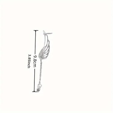 Delysia King sieviešu eņģeļu spārni, spalvu auskari, ausu kniedes, modernas kristāla pušķu rotaslietas