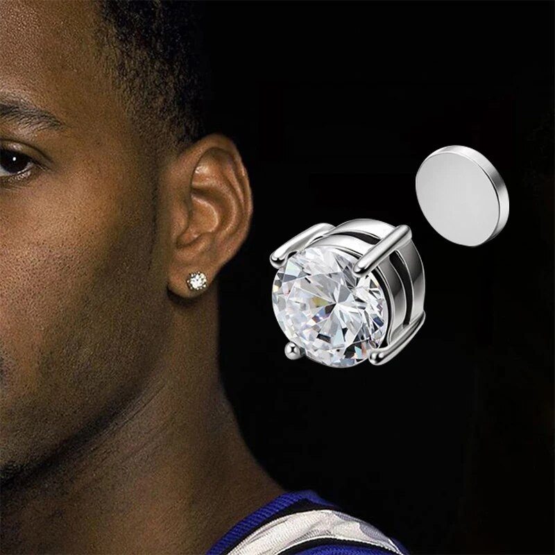 1 pāris magnētiski auskari viltus pīrsings kristāla klipšu auskari sievietēm vīriešiem panka cirkona magnēta auskari bez pīrsinga rotaslietas