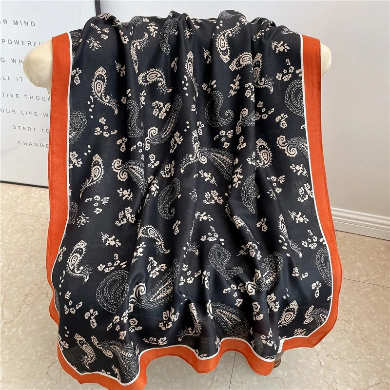 Dizajnerski print Pamučni šal Šal omot Ženski pulover Hidžab Zima Proljeće Pashmina Bufanda Ženske marame za plažu 2022. Nove trake za glavu