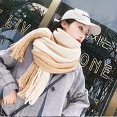 2023 Studentski prugasti šal Zimski šal Ženski višenamjenski ljubitelji pletenja od vune Podebljana korejska dugačka resica imitacija kašmira