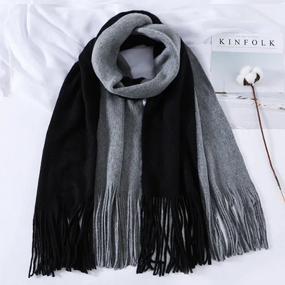 2023 Studentski prugasti šal Zimski šal Ženski višenamjenski ljubitelji pletenja od vune Podebljana korejska dugačka resica imitacija kašmira