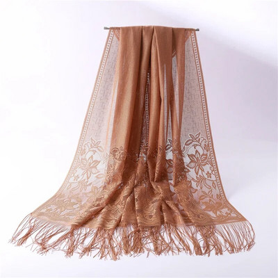 2022. Modni ženski šal koji udubljuje meke dugačke pašmine, ženske šalove i omote, hidžijab šalove