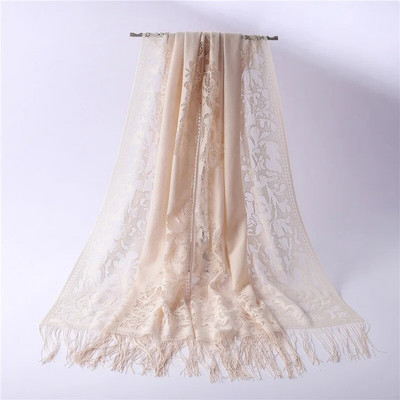 2022. Modni ženski šal koji udubljuje meke dugačke pašmine, ženske šalove i omote, hidžijab šalove