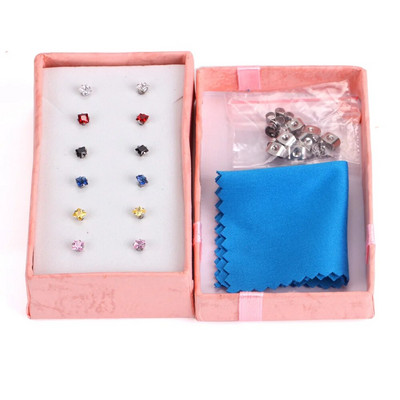 ASONSTEEL 6 páros/dobozos vintage fülbevaló szett nőknek, hópehely piercing, rozsdamentes acél, modern arany színű, új sebészeti