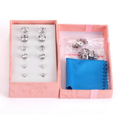 ASONSTEEL 6 páros/dobozos vintage fülbevaló szett nőknek, hópehely piercing, rozsdamentes acél, modern arany színű, új sebészeti