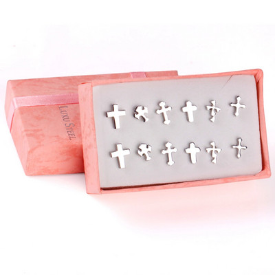 ASONSTEEL 6 páros/dobozos vintage fülbevaló szett nőknek, hópehely piercing, rozsdamentes acél, modern arany színű, új sebészeti