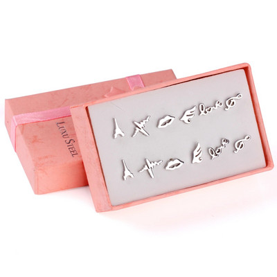 ASONSTEEL 6 páros/dobozos vintage fülbevaló szett nőknek, hópehely piercing, rozsdamentes acél, modern arany színű, új sebészeti