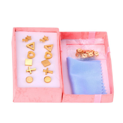 ASONSTEEL 6 páros/dobozos vintage fülbevaló szett nőknek, hópehely piercing, rozsdamentes acél, modern arany színű, új sebészeti