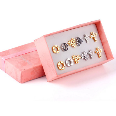 ASONSTEEL 6 páros/dobozos vintage fülbevaló szett nőknek, hópehely piercing, rozsdamentes acél, modern arany színű, új sebészeti