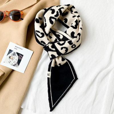 Siltas kašmira kakla šalles sievietēm ziemas trikotāžas vilnas šalles garš lakats svītrains apdrukāts bandānas galvas lakats sievietēm 16*150cm