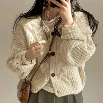 MEXZT Vintage Harajuku Дамски ежедневен пуловер с жилетка Есен Зима Свободни корейски топове с дълъг ръкав Женски преппи стил Y2k пуловер