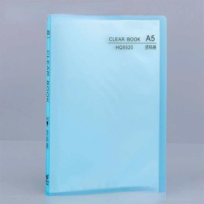 20/30/40 lappuses A5 failu mapes dokumentu maisa uzglabāšanas mape ar ieliktņiem Displeja grāmata PP Ūdensizturīga krāsainu dokumentu mape