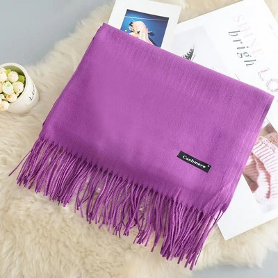 Κασμίρ Γυναικείο φουλάρι 2019 Νέο ζεστό σάλι Foulard Femme Pashmina Μαλλί μαλλί Κλεμμένο στο κεφάλι λαιμό Μακριά χειμωνιάτικα κασκόλ για γυναίκες