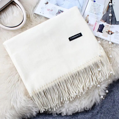 Κασμίρ Γυναικείο φουλάρι 2019 Νέο ζεστό σάλι Foulard Femme Pashmina Μαλλί μαλλί Κλεμμένο στο κεφάλι λαιμό Μακριά χειμωνιάτικα κασκόλ για γυναίκες