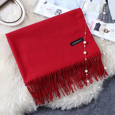 Κασμίρ Γυναικείο φουλάρι 2019 Νέο ζεστό σάλι Foulard Femme Pashmina Μαλλί μαλλί Κλεμμένο στο κεφάλι λαιμό Μακριά χειμωνιάτικα κασκόλ για γυναίκες