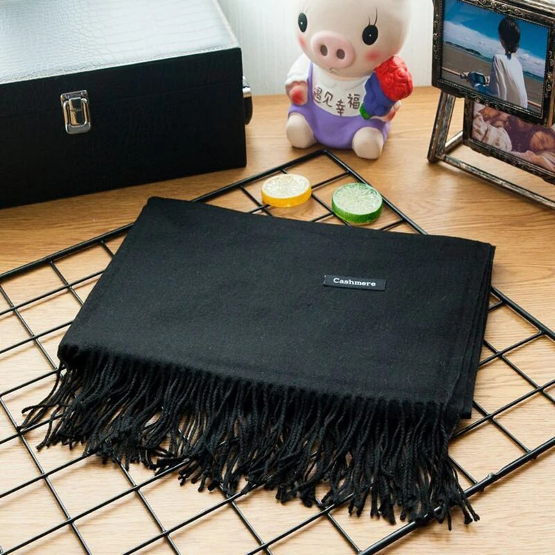 Κασμίρ Γυναικείο φουλάρι 2019 Νέο ζεστό σάλι Foulard Femme Pashmina Μαλλί μαλλί Κλεμμένο στο κεφάλι λαιμό Μακριά χειμωνιάτικα κασκόλ για γυναίκες