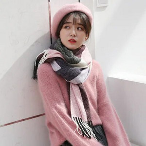 2019. Jesen Zima Nove patchwork boje Kašmir Deblji ženski šal za djevojčice Studentice Lady Slatke kićanke Dugi šalovi Šal