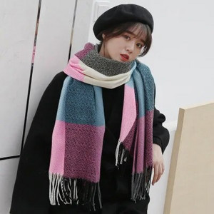 2019. Jesen Zima Nove patchwork boje Kašmir Deblji ženski šal za djevojčice Studentice Lady Slatke kićanke Dugi šalovi Šal