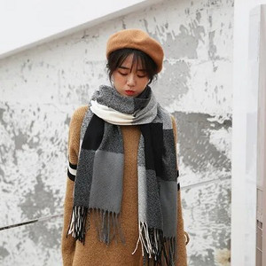 2019. Jesen Zima Nove patchwork boje Kašmir Deblji ženski šal za djevojčice Studentice Lady Slatke kićanke Dugi šalovi Šal