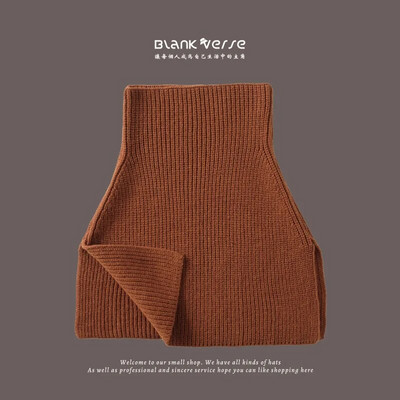 Ženski zimski topli pleteni šal od kašmira, modna dolčevita s prorezom, vunena ograda, jednobojna nazuvka za vrat, pašmine, šal