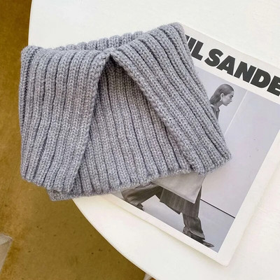 Ženski zimski topli pleteni šal od kašmira, modna dolčevita s prorezom, vunena ograda, jednobojna nazuvka za vrat, pašmine, šal