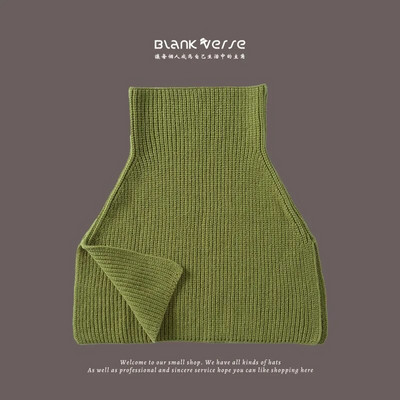 Ženski zimski topli pleteni šal od kašmira, modna dolčevita s prorezom, vunena ograda, jednobojna nazuvka za vrat, pašmine, šal