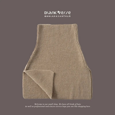 Ženski zimski topli pleteni šal od kašmira, modna dolčevita s prorezom, vunena ograda, jednobojna nazuvka za vrat, pašmine, šal