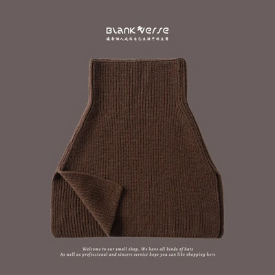 Ženski zimski topli pleteni šal od kašmira, modna dolčevita s prorezom, vunena ograda, jednobojna nazuvka za vrat, pašmine, šal