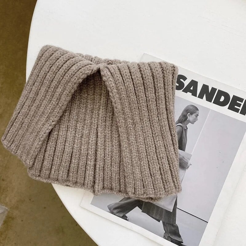 Ženski zimski topli pleteni šal od kašmira, modna dolčevita s prorezom, vunena ograda, jednobojna nazuvka za vrat, pašmine, šal