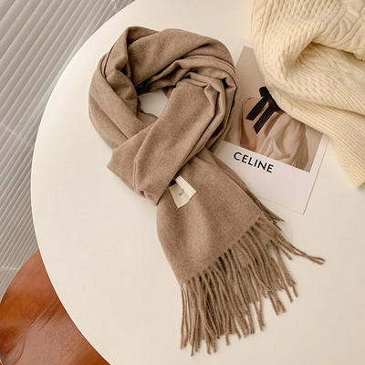 Zimski šalovi za žene 100% vuneni šalovi s resicama Topli omoti Ženska debela deka od pašmine Marama od kašmira Traka za glavu Hidžab