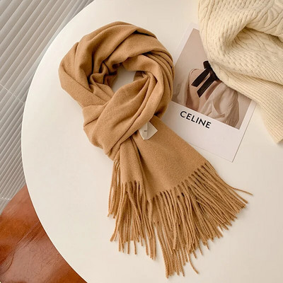 Zimski šalovi za žene 100% vuneni šalovi s resicama Topli omoti Ženska debela deka od pašmine Marama od kašmira Traka za glavu Hidžab